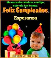 GIF Meme de Niño Feliz Cumpleaños Esperanza